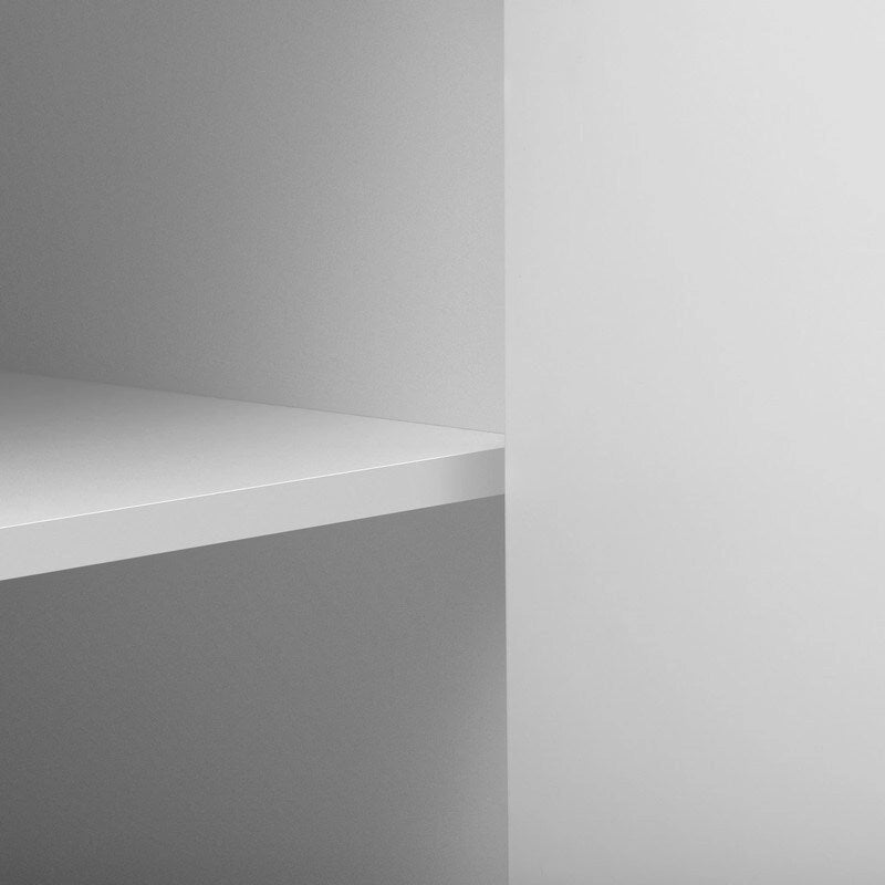 Vertical Grain Storage Cabinet - 3 Doors - Pine Legs - Metal Handles - 48W