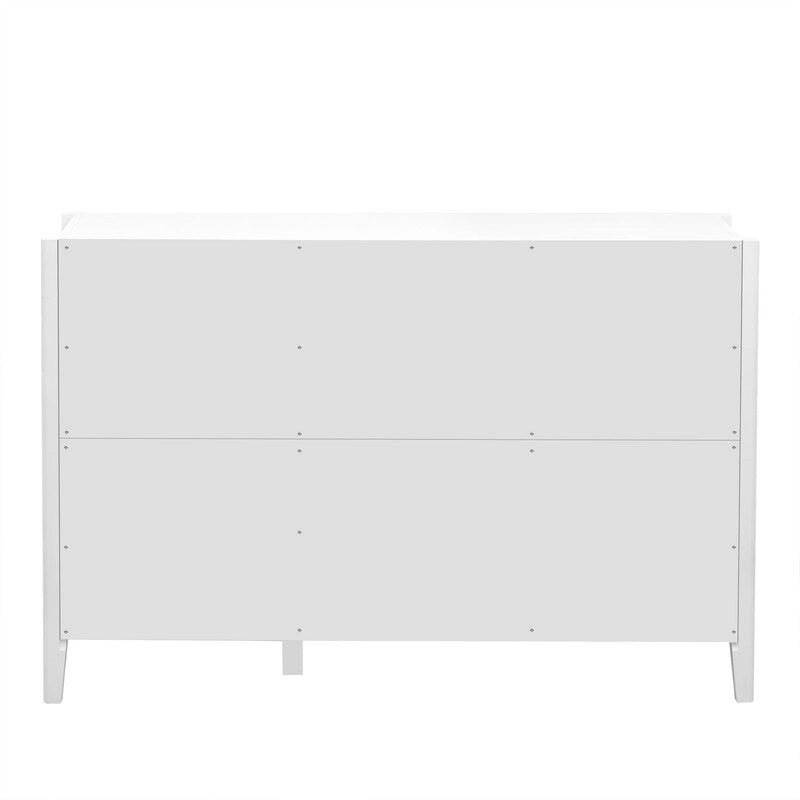 Vertical Grain Storage Cabinet - 3 Doors - Pine Legs - Metal Handles - 48W