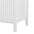 Vertical Grain Storage Cabinet - 3 Doors - Pine Legs - Metal Handles - 48W