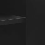 Vertical Grain Storage Cabinet - 3 Doors - Pine Legs - Metal Handles - 48W
