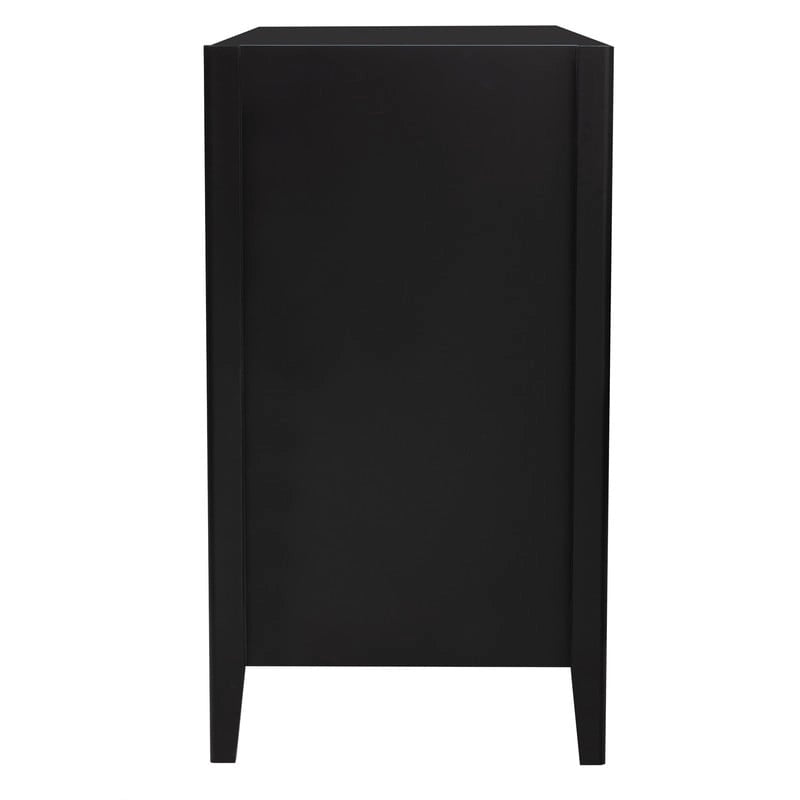 Vertical Grain Storage Cabinet - 3 Doors - Pine Legs - Metal Handles - 48W