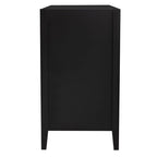 Vertical Grain Storage Cabinet - 3 Doors - Pine Legs - Metal Handles - 48W