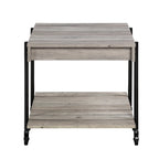 Hyssop Farmhouse Steel 2-Piece Coffee Table Set with Shelf by