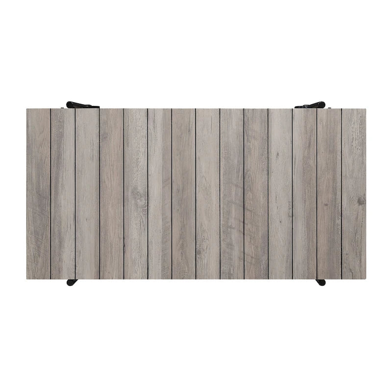 Hyssop Farmhouse Steel 2-Piece Coffee Table Set with Shelf by