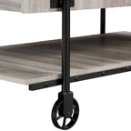 Hyssop Farmhouse Steel 2-Piece Coffee Table Set with Shelf by