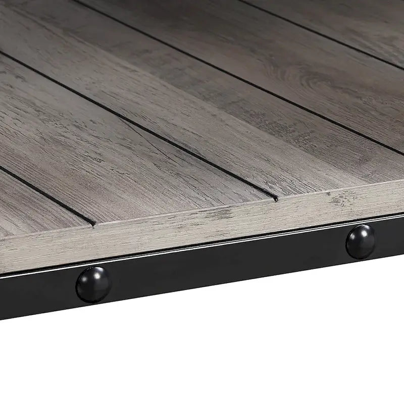 Hyssop Farmhouse Steel 2-Piece Coffee Table Set with Shelf by