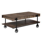 Hyssop Farmhouse Steel 2-Piece Coffee Table Set with Shelf by