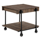 Hyssop Farmhouse Steel 2-Piece Coffee Table Set with Shelf by