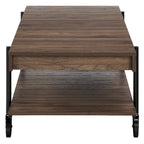 Hyssop Farmhouse Steel 2-Piece Coffee Table Set with Shelf by