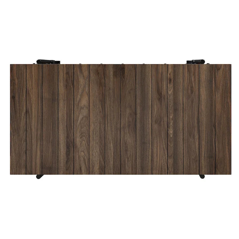 Hyssop Farmhouse Steel 2-Piece Coffee Table Set with Shelf by