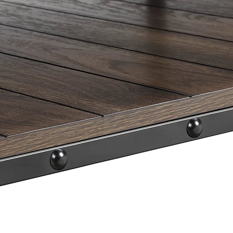 Hyssop Farmhouse Steel 2-Piece Coffee Table Set with Shelf by