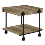 Hyssop Farmhouse Steel 2-Piece Coffee Table Set with Shelf by