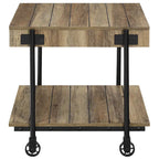 Hyssop Farmhouse Steel 2-Piece Coffee Table Set with Shelf by