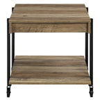 Hyssop Farmhouse Steel 2-Piece Coffee Table Set with Shelf by
