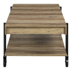 Hyssop Farmhouse Steel 2-Piece Coffee Table Set with Shelf by