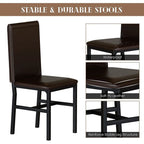Modern Kitchen Dining Table Set for 4, Faux Marble Dining Set with 4 PU Leather Upholstered Chairs for Living Room, Kitchen