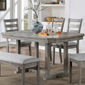 Bura Grey Diamond Wood Top 60-inch Dining Table by