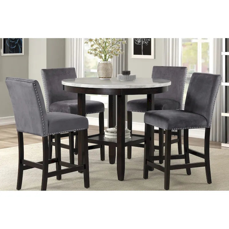 New Classic Furniture Reginald 5-Piece Round Counter Set
