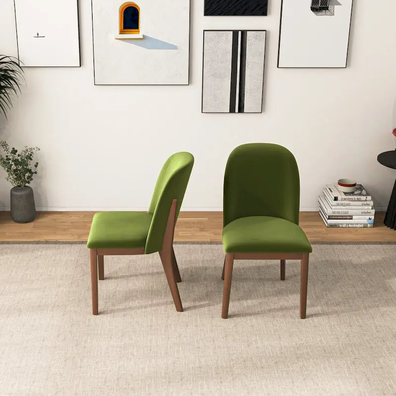 Bellar Mid Century Modern Linen/Velvet Dining Chair (Set of 2)