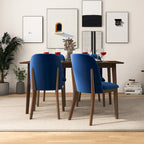 Bellar Mid Century Modern Linen/Velvet Dining Chair (Set of 2)