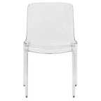 Stackable Acrylic Minimalist Plastic Dining Chair Modern Full Back Transparent Accent Side Chair for Kitchen Set of 2