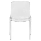 Stackable Acrylic Minimalist Plastic Dining Chair Modern Full Back Transparent Accent Side Chair for Kitchen Set of 2