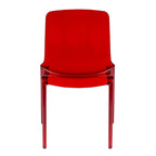 Stackable Acrylic Minimalist Plastic Dining Chair Modern Full Back Transparent Accent Side Chair for Kitchen Set of 2