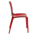 Stackable Acrylic Minimalist Plastic Dining Chair Modern Full Back Transparent Accent Side Chair for Kitchen Set of 2