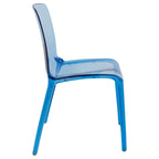 Stackable Acrylic Minimalist Plastic Dining Chair Modern Full Back Transparent Accent Side Chair for Kitchen Set of 2