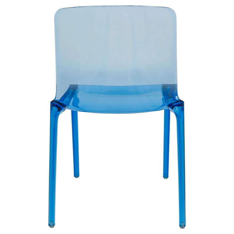 Stackable Acrylic Minimalist Plastic Dining Chair Modern Full Back Transparent Accent Side Chair for Kitchen Set of 2