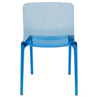 Stackable Acrylic Minimalist Plastic Dining Chair Modern Full Back Transparent Accent Side Chair for Kitchen Set of 2