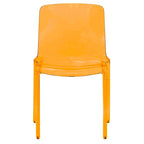 Stackable Acrylic Minimalist Plastic Dining Chair Modern Full Back Transparent Accent Side Chair for Kitchen Set of 2