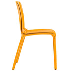 Stackable Acrylic Minimalist Plastic Dining Chair Modern Full Back Transparent Accent Side Chair for Kitchen Set of 2
