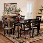 Dallas Modern and Contemporary Wood 7-Piece Dining Set
