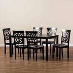 Dallas Modern and Contemporary Wood 7-Piece Dining Set