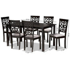 Dallas Modern and Contemporary Wood 7-Piece Dining Set