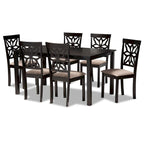 Dallas Modern and Contemporary Wood 7-Piece Dining Set