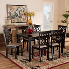 Dallas Modern and Contemporary Wood 7-Piece Dining Set