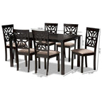 Dallas Modern and Contemporary Wood 7-Piece Dining Set