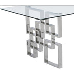 Best Quality Furniture 7-Piece Stainless Steel Nailhead Trim Dining Set