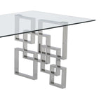 Best Quality Furniture 7-Piece Stainless Steel Nailhead Trim Dining Set