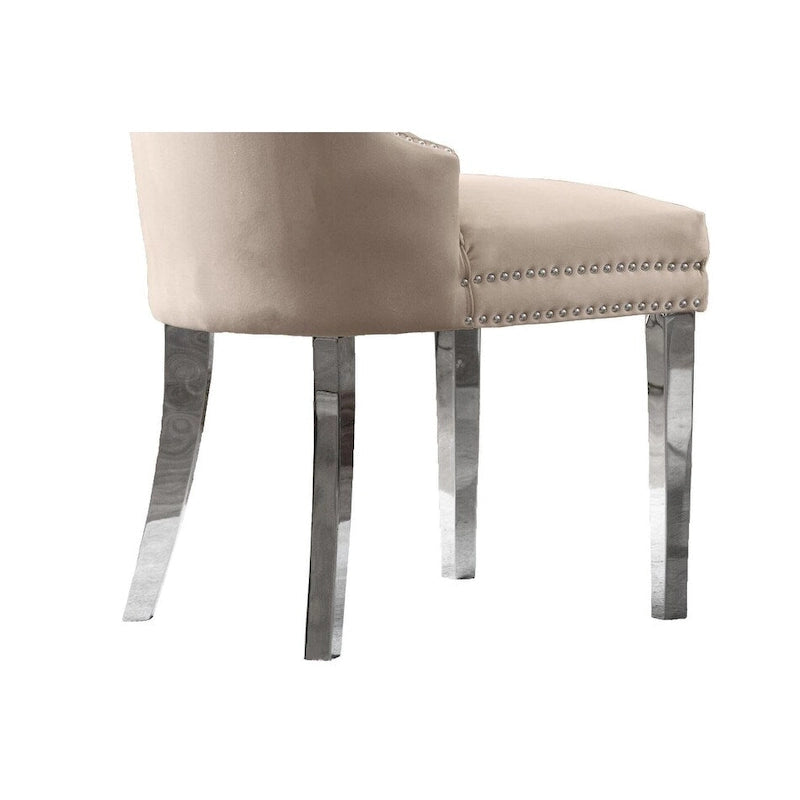 Best Quality Furniture 7-Piece Stainless Steel Nailhead Trim Dining Set
