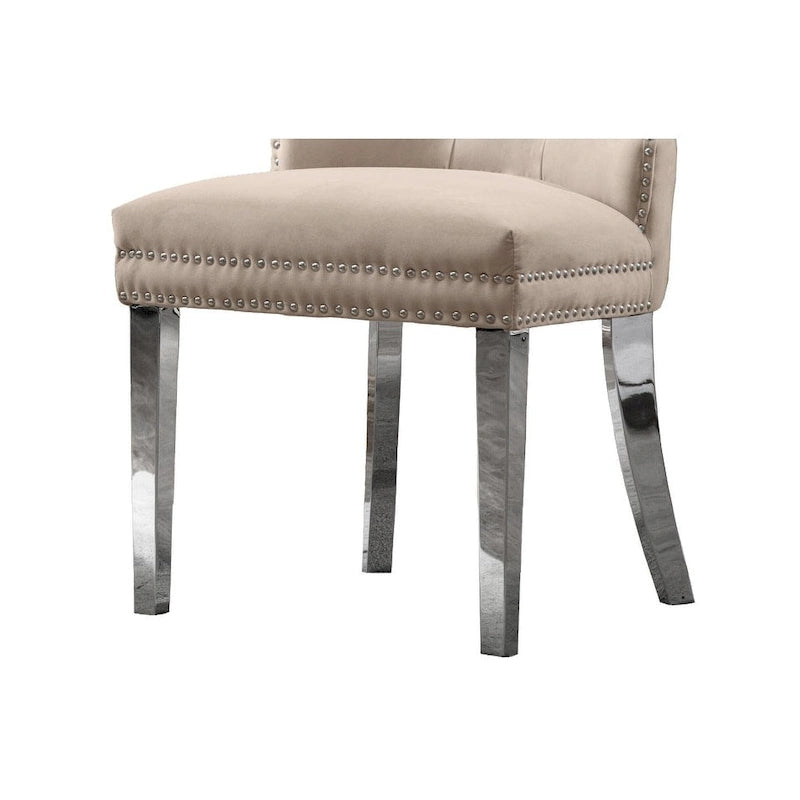 Best Quality Furniture 7-Piece Stainless Steel Nailhead Trim Dining Set