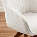 Art Leon Set of 2 Mid-century Swivel Dining Chairs with Wood Legs
