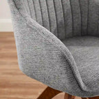 Art Leon Set of 2 Mid-century Swivel Dining Chairs with Wood Legs