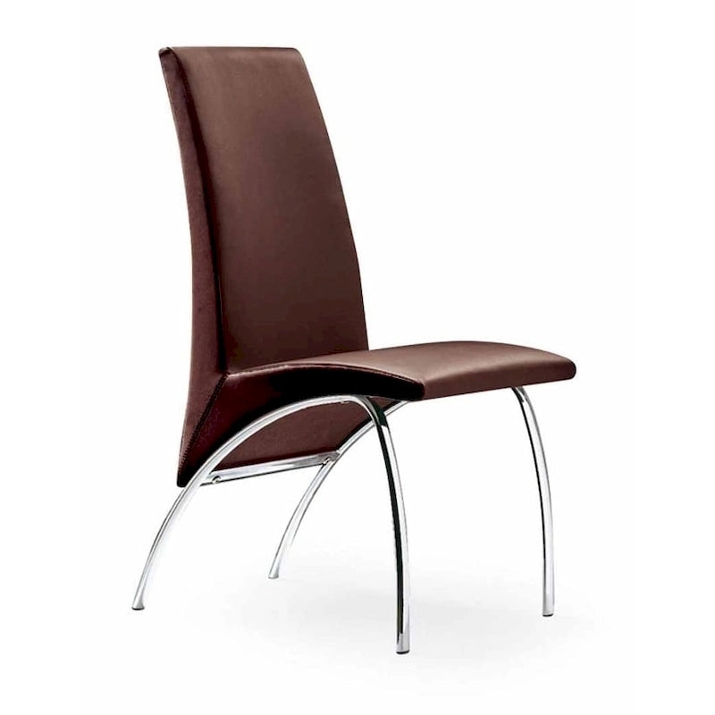 Hamil Leatherette Dining Chair with Chrome Legs Set of 2