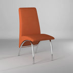 Hamil Leatherette Dining Chair with Chrome Legs Set of 2