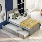 Merax Twin Size Platform Bed with Trundle