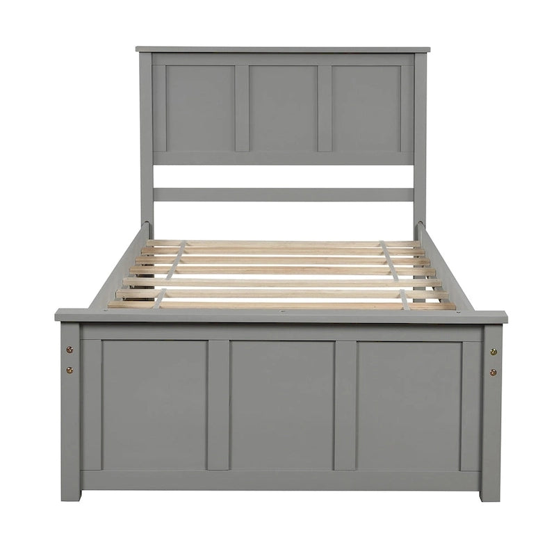 Merax Twin Size Platform Bed with Trundle