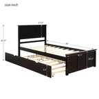 Merax Twin Size Platform Bed with Trundle